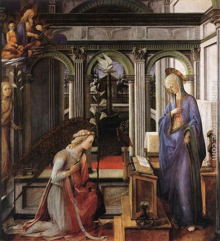 Annunciation painting - Fra Filippo Lippi Annunciation art painting